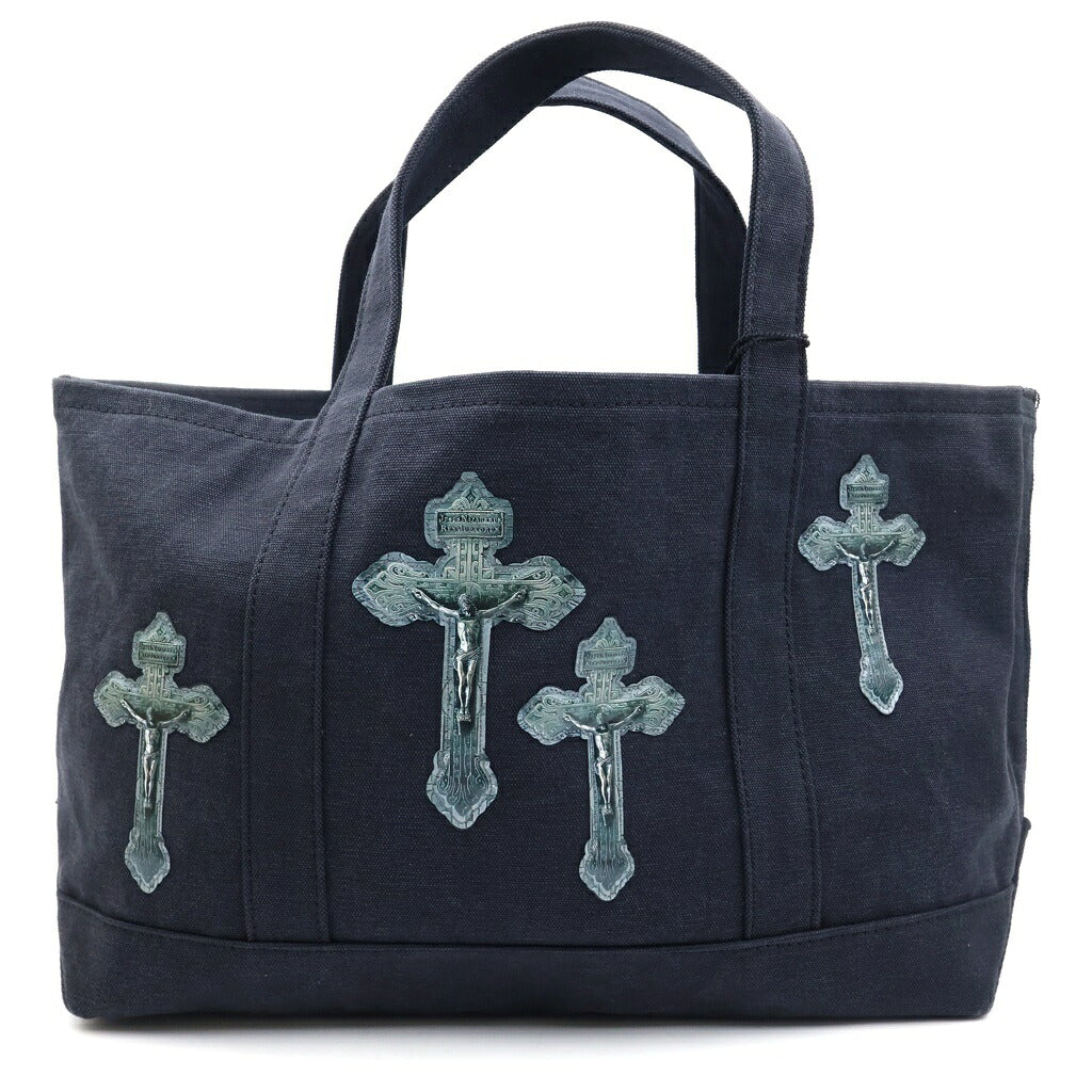 TALKING ABOUT THE ABSTRACTION(トーキング アバウト ザ アブストラクション) CROSS TOTE BAG S クロスパッチ トートバッグ ブラック 2526AW-AC-009
