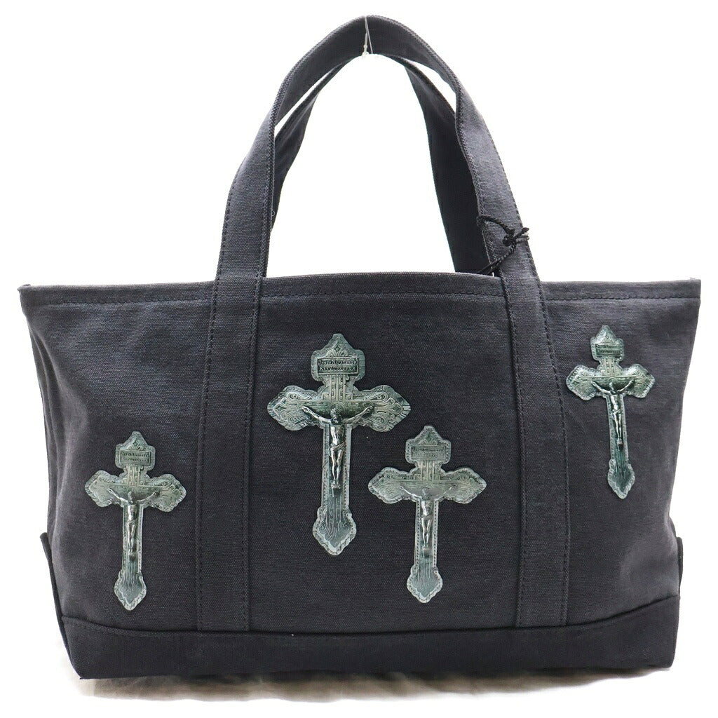 TALKING ABOUT THE ABSTRACTION(トーキング アバウト ザ アブストラクション) CROSS TOTE BAG S クロスパッチ トートバッグ ブラック 2526AW-AC-009