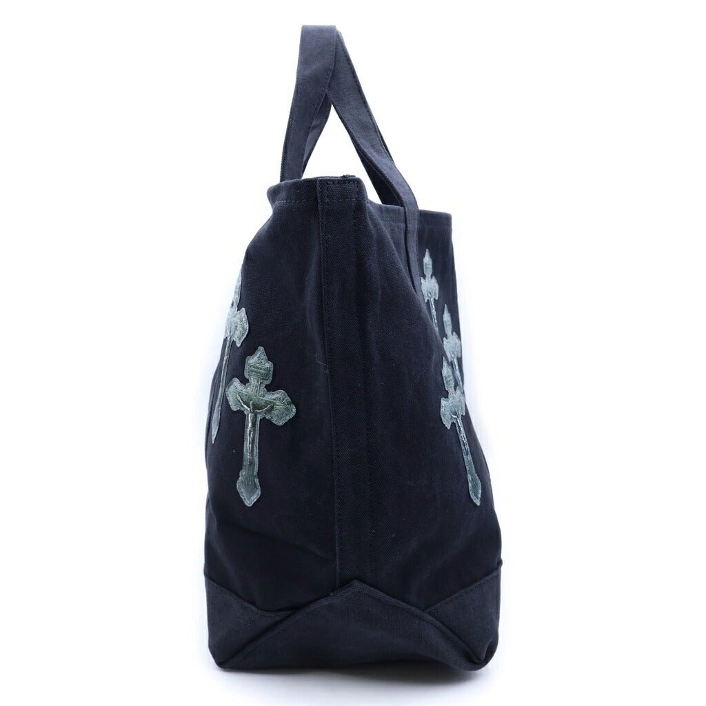 TALKING ABOUT THE ABSTRACTION(トーキング アバウト ザ アブストラクション) 3D CROSS TOTE クロスパッチ コットン トートバッグ ブラック 2526AW-AC-008