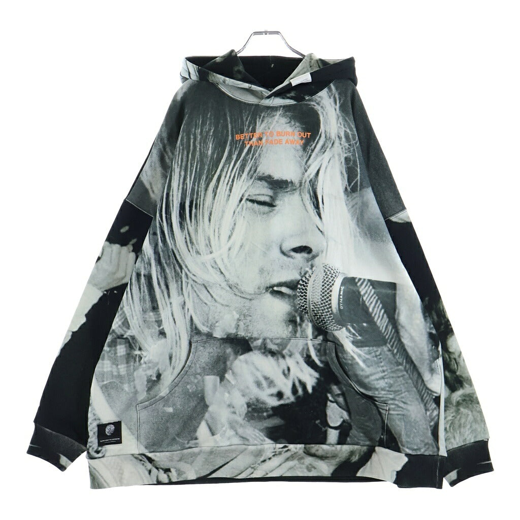 TALKING ABOUT THE ABSTRACTION(トーキング アバウト ザ アブストラクション) Chalse Photo Hoodie フォト総柄プリント プルオーバーパーカー ブラック SS-PPK-001C