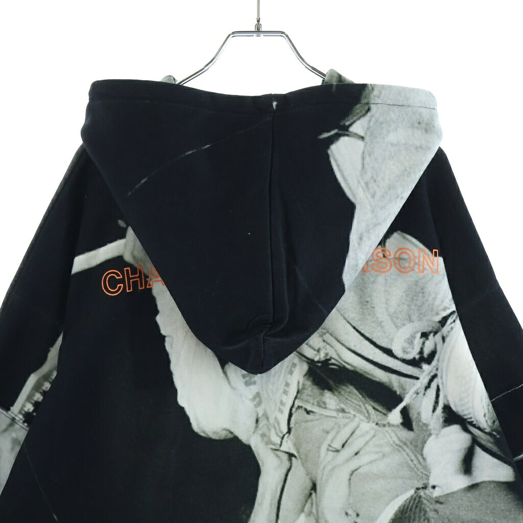 TALKING ABOUT THE ABSTRACTION(トーキング アバウト ザ アブストラクション) Chalse Photo Hoodie フォト総柄プリント プルオーバーパーカー ブラック SS-PPK-001C