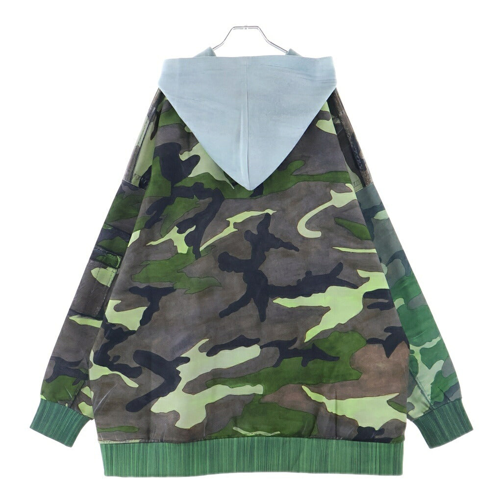 TALKING ABOUT THE ABSTRACTION(トーキング アバウト ザ アブストラクション) RAF MA-1 BOMBER JACKET PRINTED 総柄プリント プルオーバーパーカー グリーン NPT-DP-001