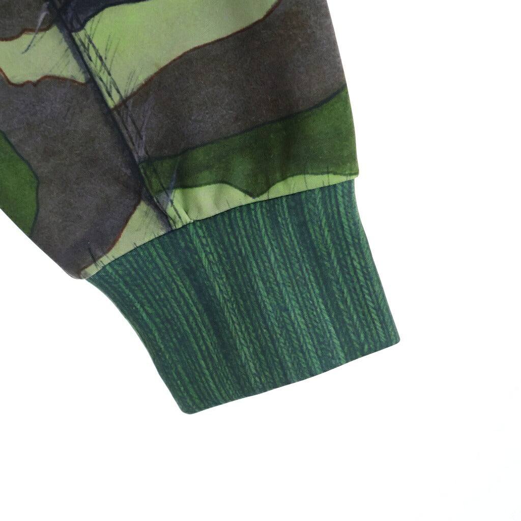 TALKING ABOUT THE ABSTRACTION(トーキング アバウト ザ アブストラクション) RAF MA-1 BOMBER JACKET PRINTED 総柄プリント プルオーバーパーカー グリーン NPT-DP-001