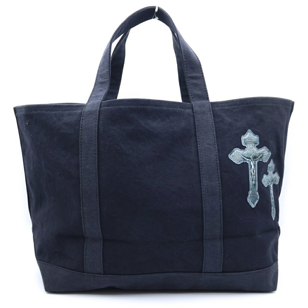 TALKING ABOUT THE ABSTRACTION(トーキング アバウト ザ アブストラクション) 3D CROSS TOTE クロスパッチ コットン トートバッグ ブラック 2526AW-AC-008