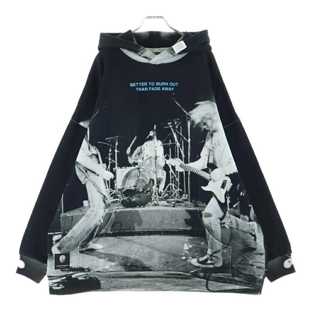 TALKING ABOUT THE ABSTRACTION(トーキング アバウト ザ アブストラクション) Chalse Photo Hoodie フォト総柄プリント プルオーバーパーカー ブラック SS-PPK-001B