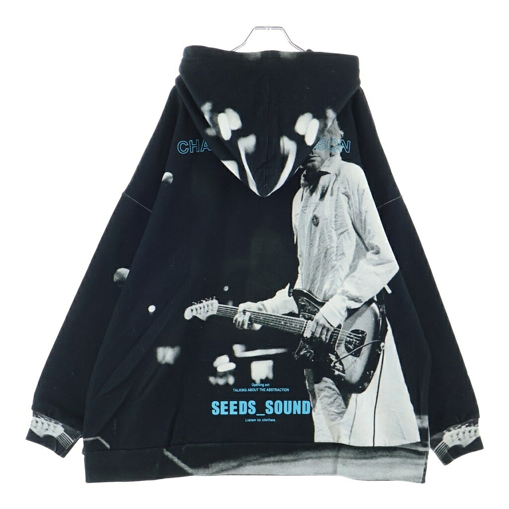TALKING ABOUT THE ABSTRACTION(トーキング アバウト ザ アブストラクション) Chalse Photo Hoodie フォト総柄プリント プルオーバーパーカー ブラック SS-PPK-001B