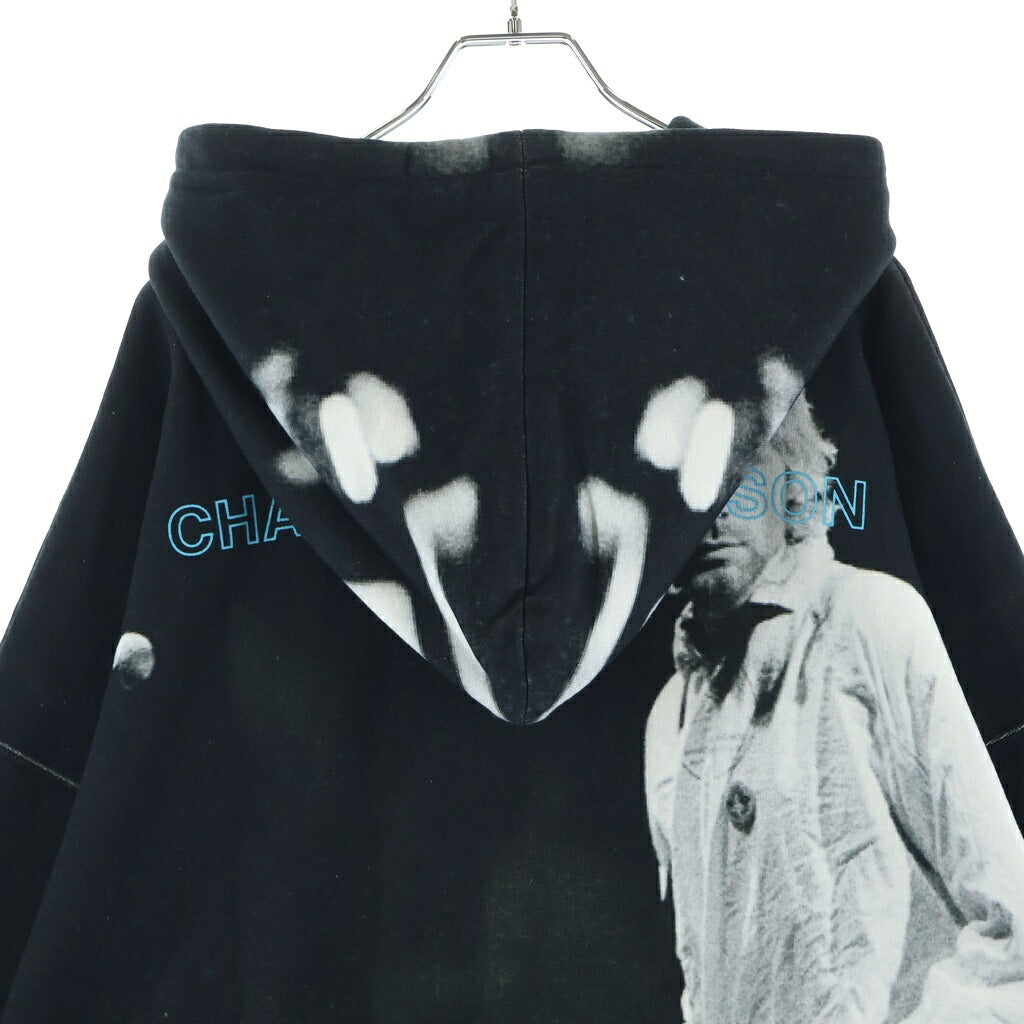 TALKING ABOUT THE ABSTRACTION(トーキング アバウト ザ アブストラクション) Chalse Photo Hoodie フォト総柄プリント プルオーバーパーカー ブラック SS-PPK-001B