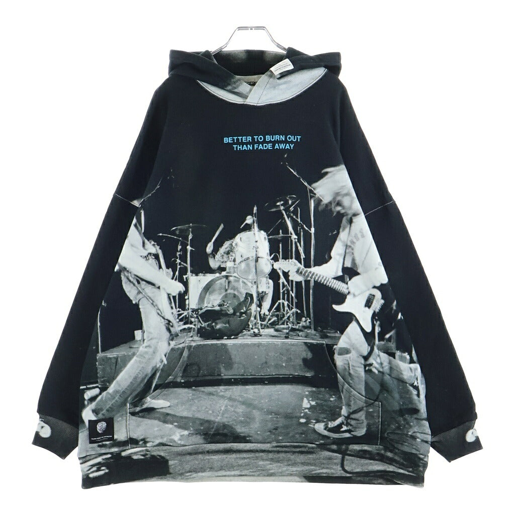 TALKING ABOUT THE ABSTRACTION(トーキング アバウト ザ アブストラクション) Chalse Photo Hoodie フォト総柄プリント プルオーバーパーカー ブラック SS-PPK-001B