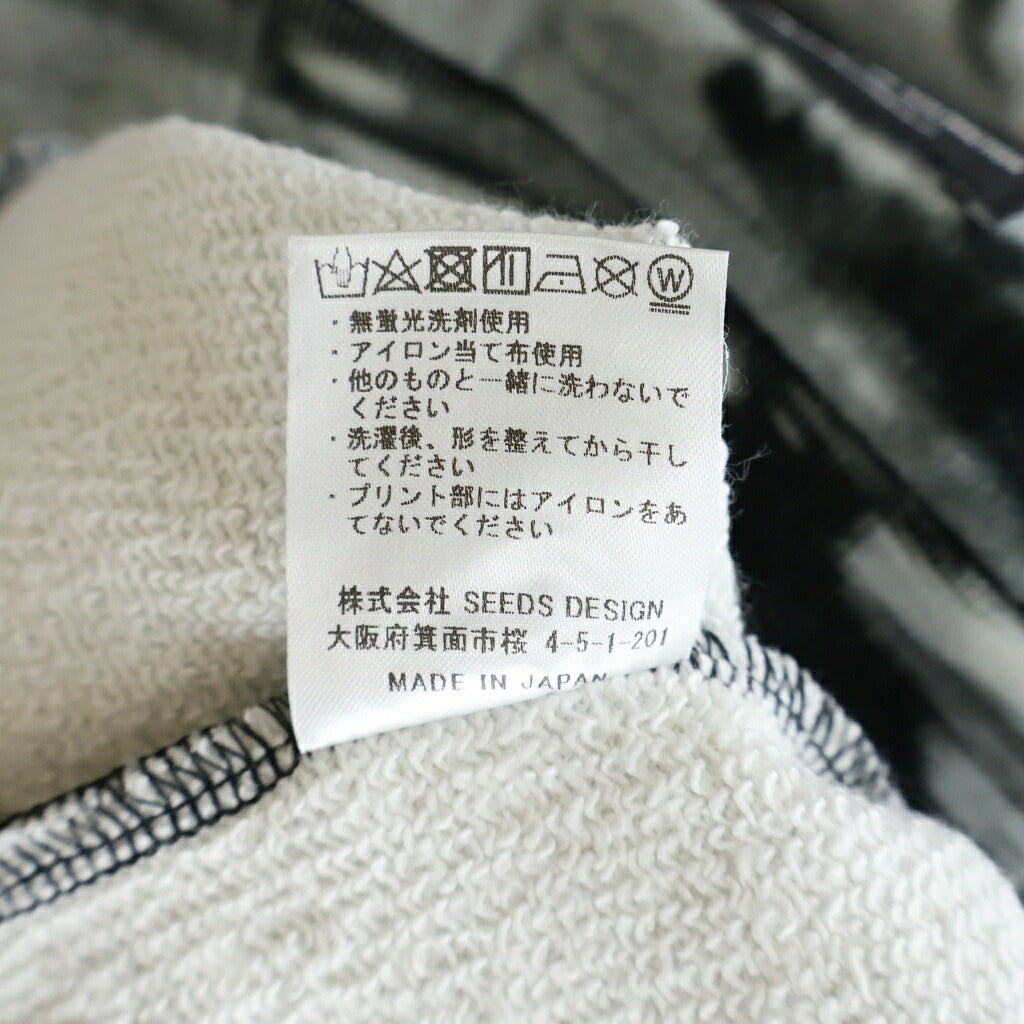 TALKING ABOUT THE ABSTRACTION(トーキング アバウト ザ アブストラクション) Chalse Photo Hoodie フォト総柄プリント プルオーバーパーカー ブラック SS-PPK-001B