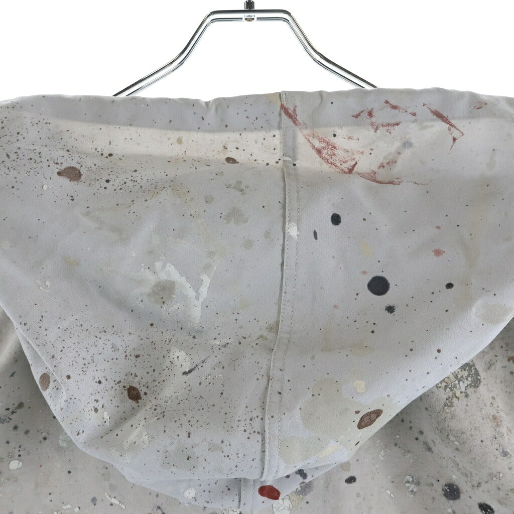 TALKING ABOUT THE ABSTRACTION(トーキング アバウト ザ アブストラクション) ペイント加工 コットン フーデッド コート グレー SW-J-001