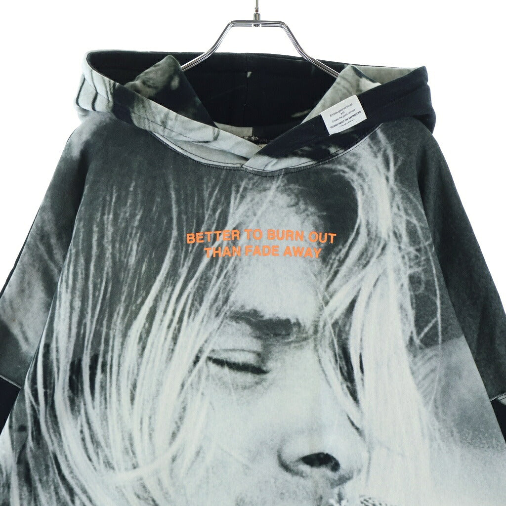 TALKING ABOUT THE ABSTRACTION(トーキング アバウト ザ アブストラクション) Chalse Photo Hoodie フォト総柄プリント プルオーバーパーカー ブラック SS-PPK-001C