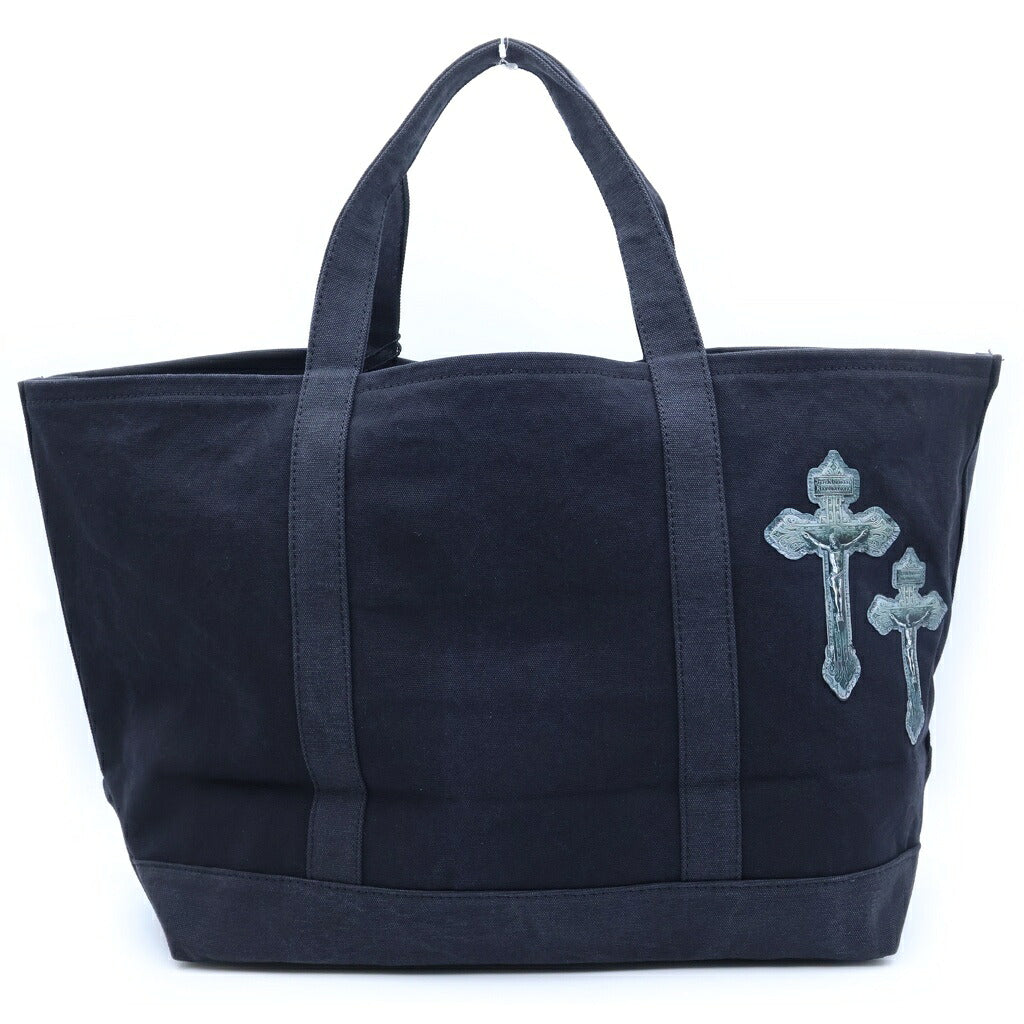 TALKING ABOUT THE ABSTRACTION(トーキング アバウト ザ アブストラクション) 3D CROSS TOTE クロスパッチ コットン トートバッグ ブラック 2526AW-AC-008