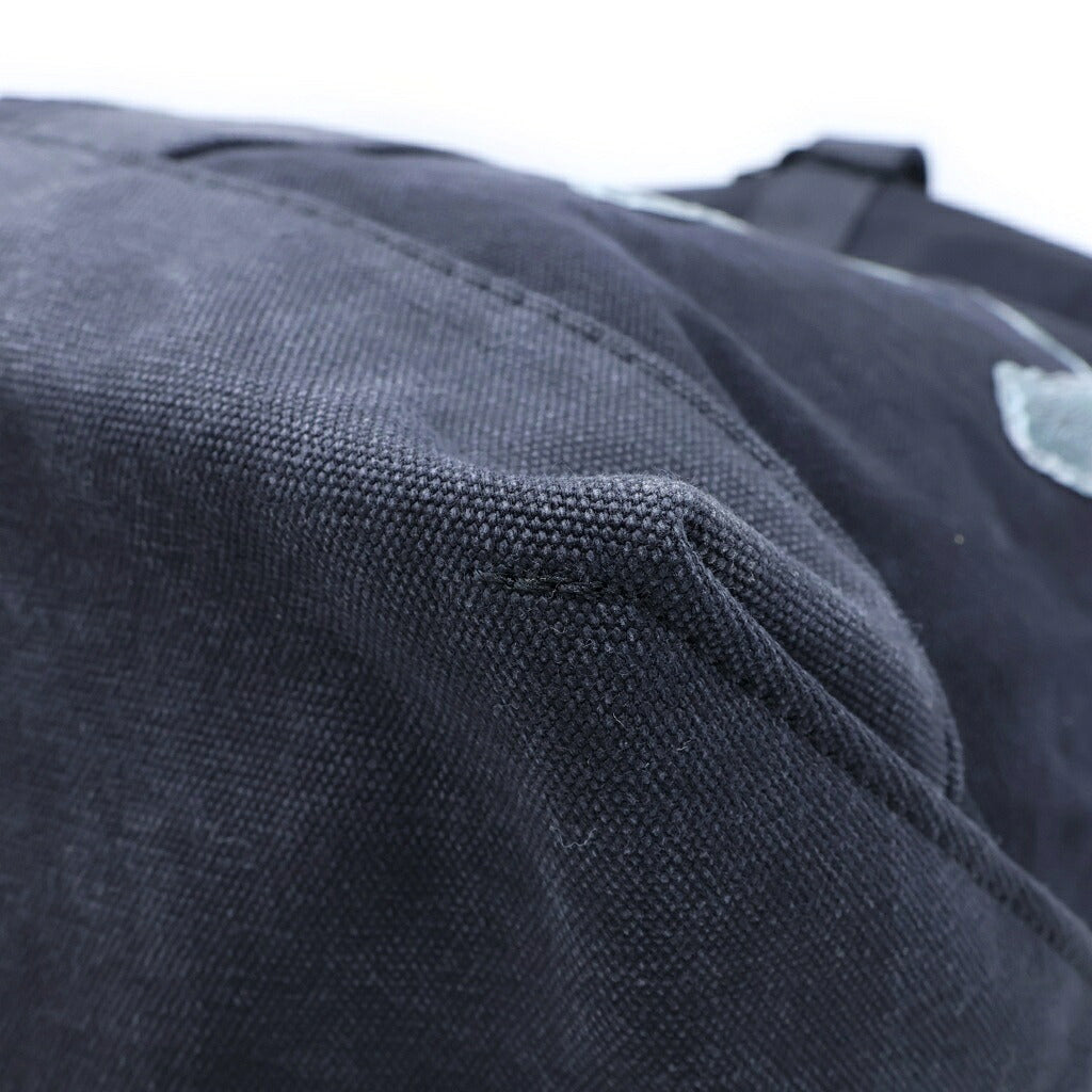 TALKING ABOUT THE ABSTRACTION(トーキング アバウト ザ アブストラクション) 3D CROSS TOTE クロスパッチ コットン トートバッグ ブラック 2526AW-AC-008