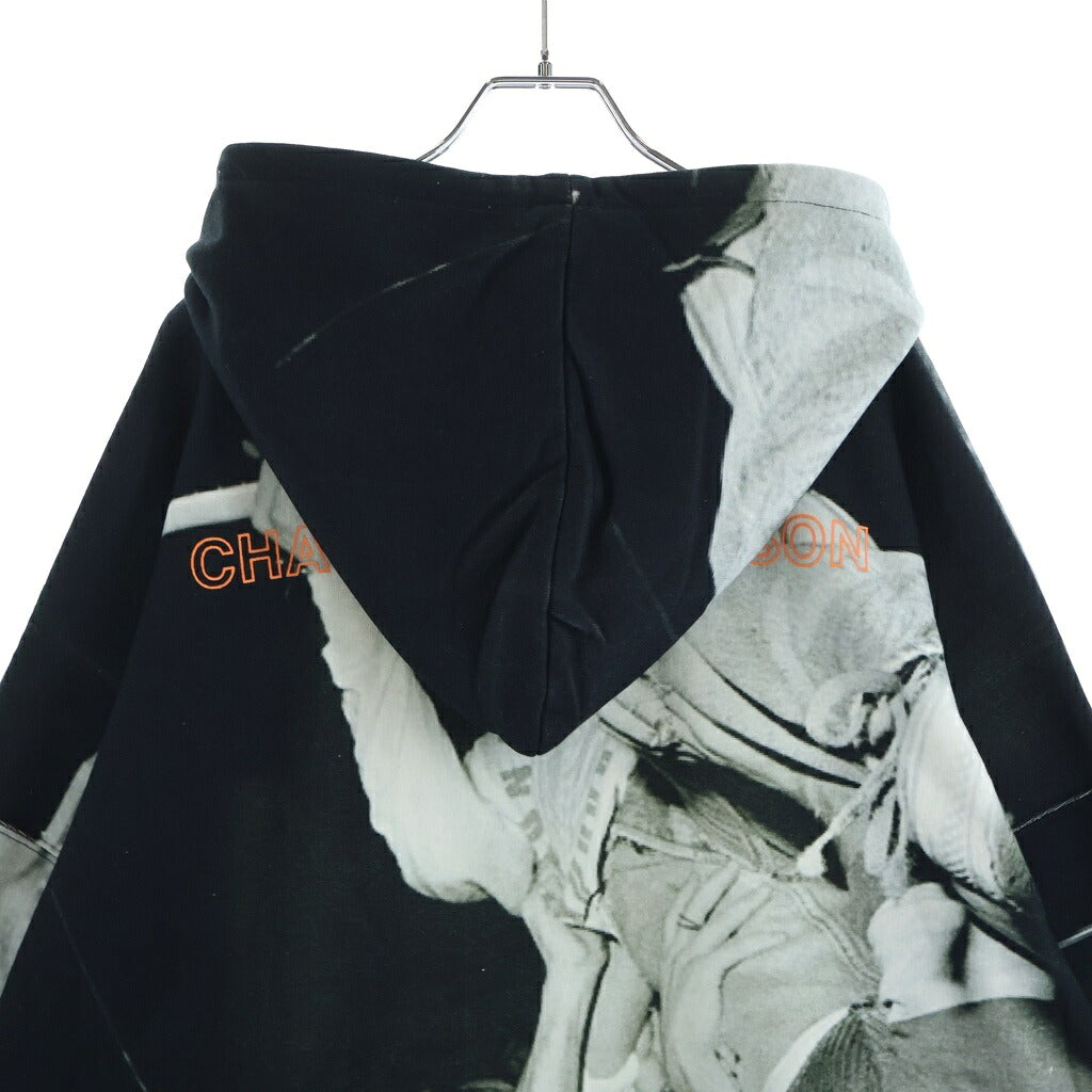 TALKING ABOUT THE ABSTRACTION(トーキング アバウト ザ アブストラクション) Chalse Photo Hoodie フォト総柄プリント プルオーバーパーカー ブラック SS-PPK-001C