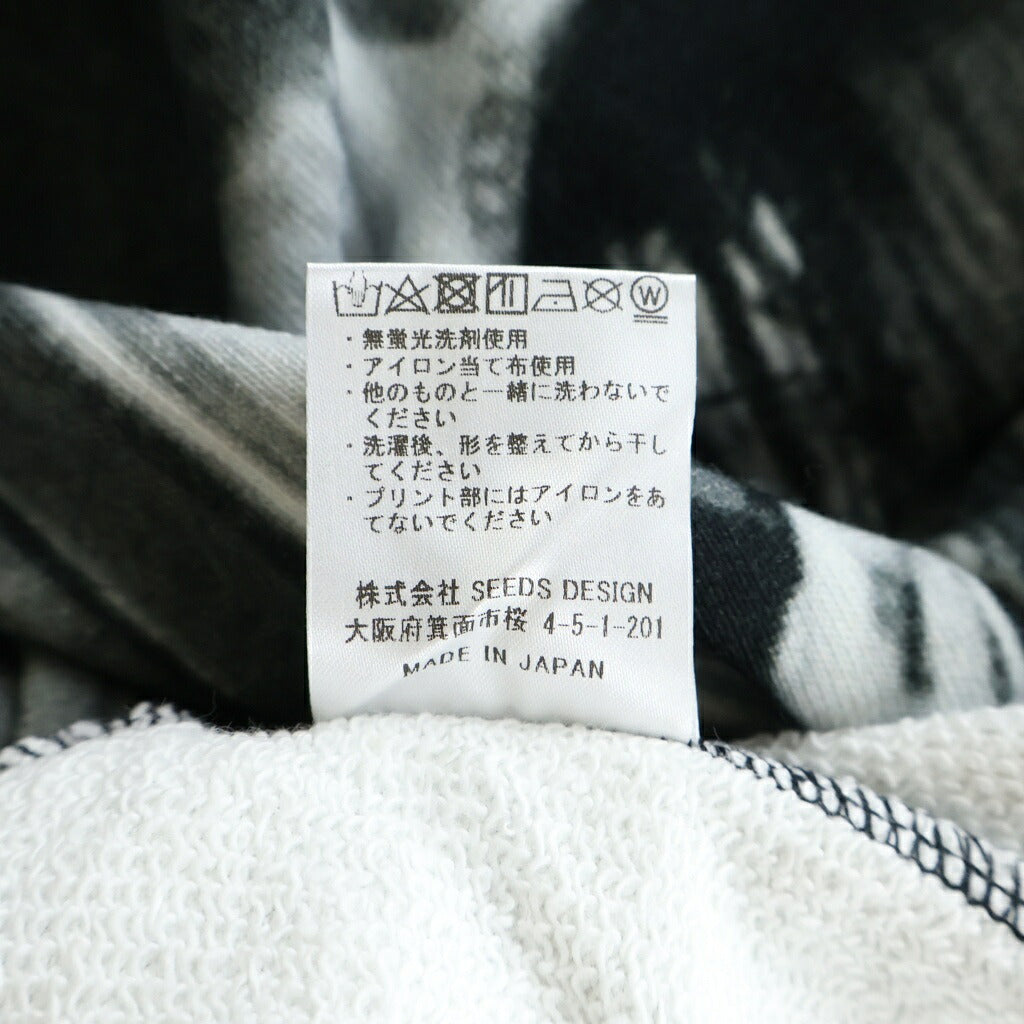 TALKING ABOUT THE ABSTRACTION(トーキング アバウト ザ アブストラクション) Chalse Photo Hoodie フォト総柄プリント プルオーバーパーカー ブラック SS-PPK-001A