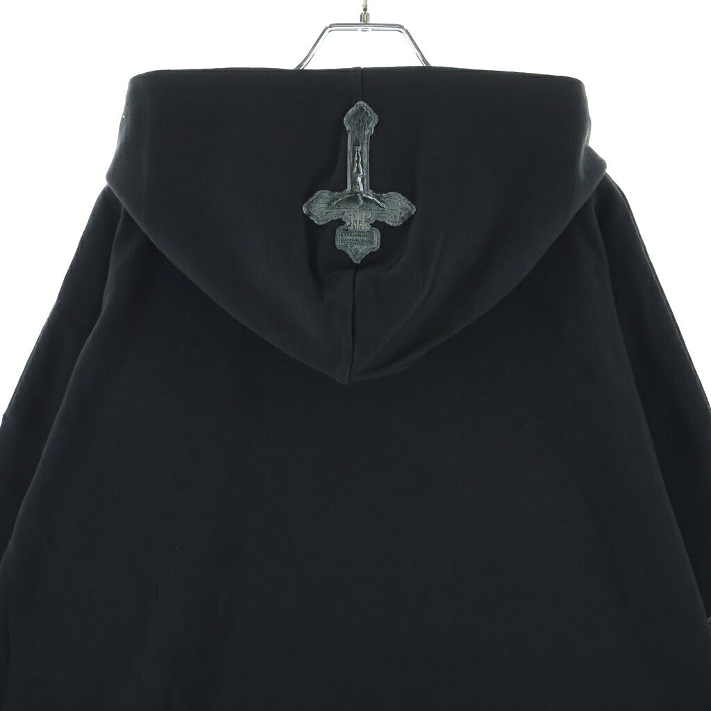 TALKING ABOUT THE ABSTRACTION(トーキング アバウト ザ アブストラクション) CROSS P/W PARKA クロスパッチ コットン プルオーバーパーカー ブラック 2526AW-PK-003