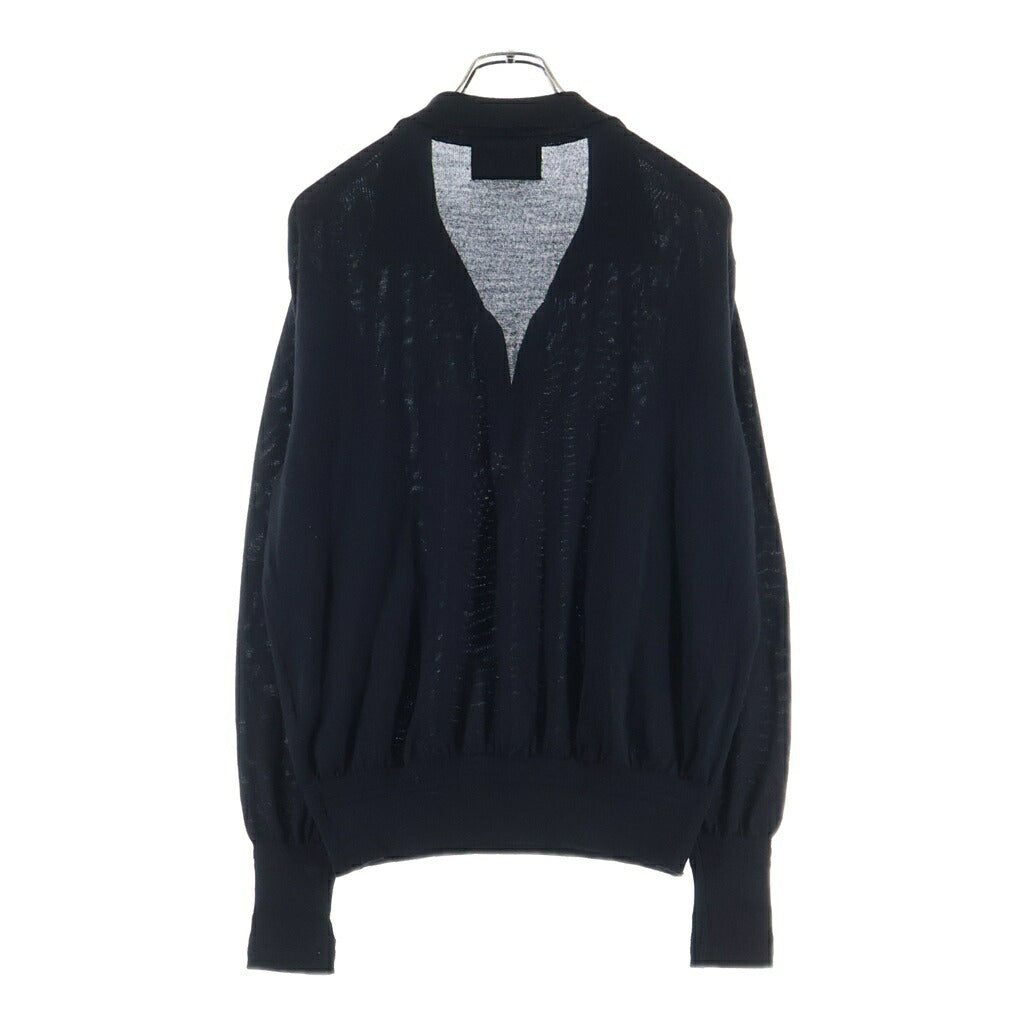 SUGARHILL(シュガーヒル) WOOL KNIT POLO ウール 長袖ニット ポロ ブラック 26440604