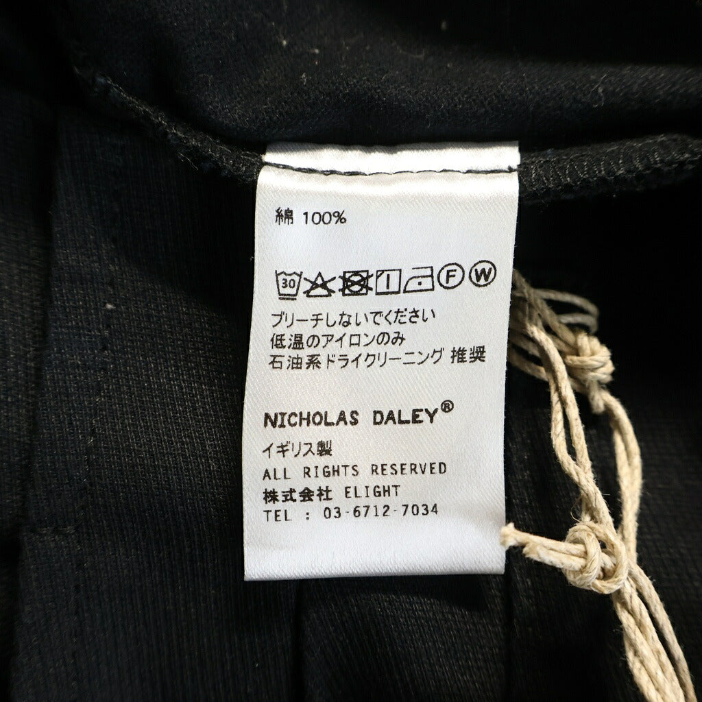 NO BRAND(ノーブランド) NICHOLAS DALEY ニコラスデイリー PLEATED TROUSER PANTS コットン トラウザーパンツ ブラック ND-AW23-PT1-C