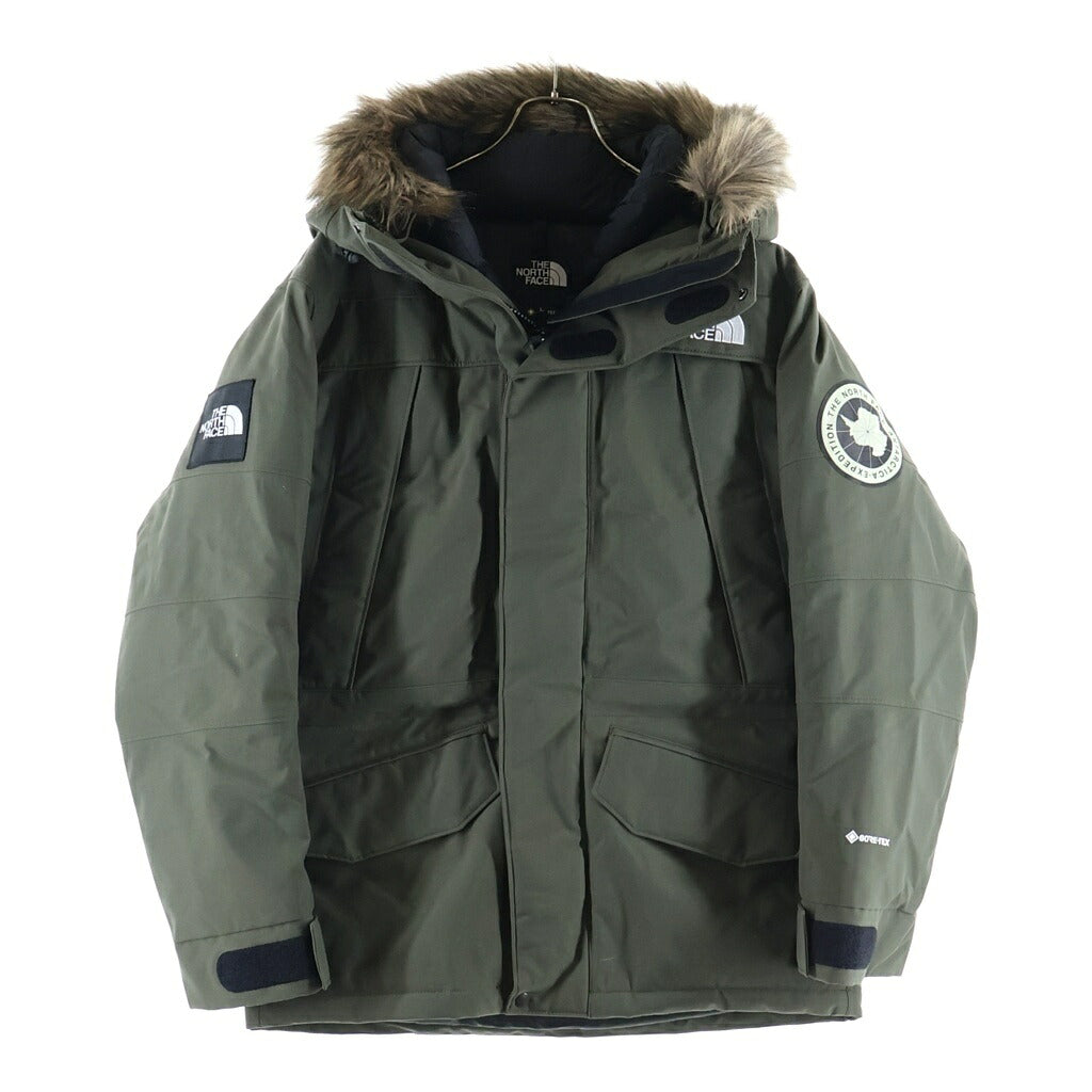 THE NORTH FACE(ザノースフェイス) ANTARCTICA PARKA アンタークティカパーカ フロントロゴエンブロイダリー ファーフーデッド ジップアップ ダウンジャケット カーキ #L ND92032