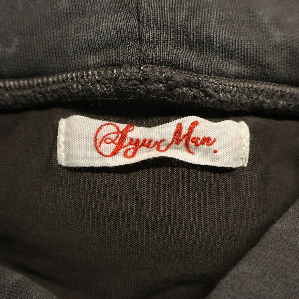 SyuMan(シューマン) 24AW Layerd double-Hoodie レイヤード ダブル ジップパーカー グレー 24aw-sy005