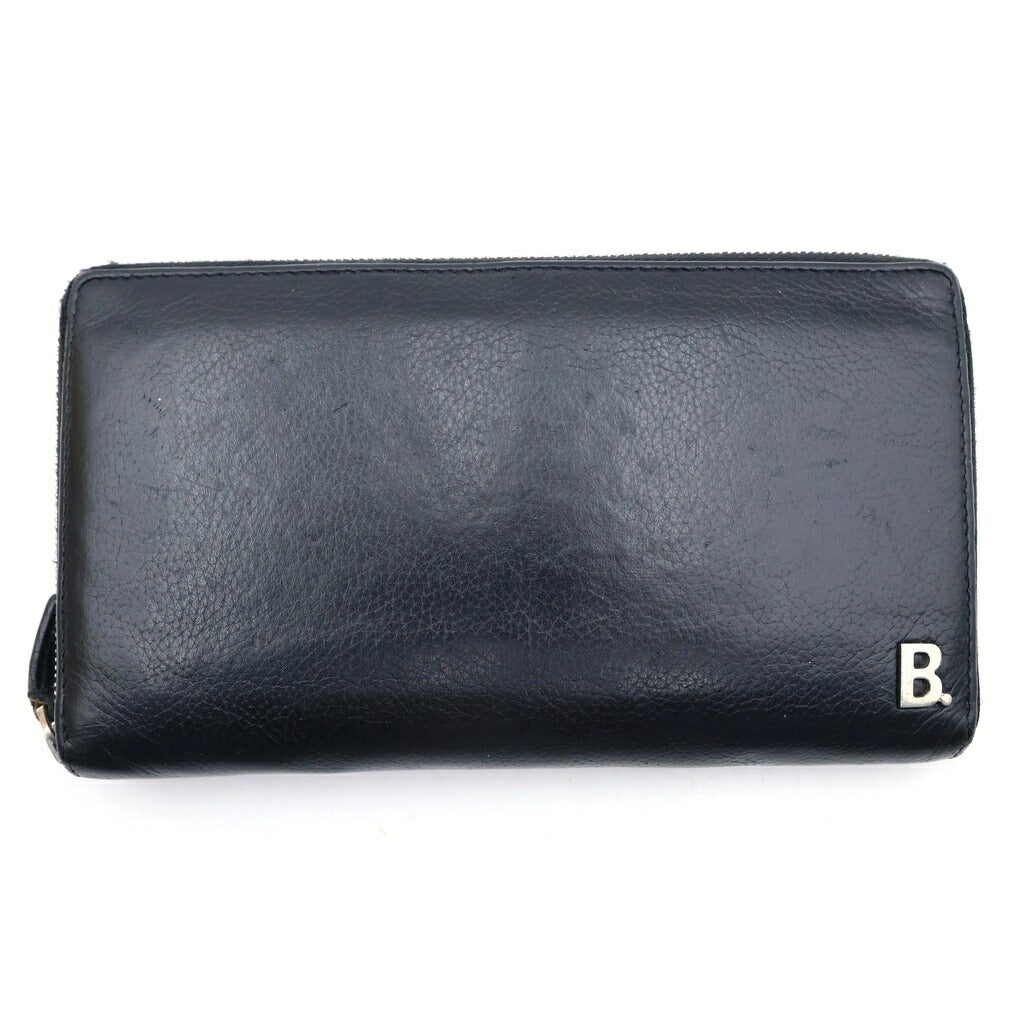 BALENCIAGA(バレンシアガ) Bロゴ レザー ロングウォレット 長財布 ブラック