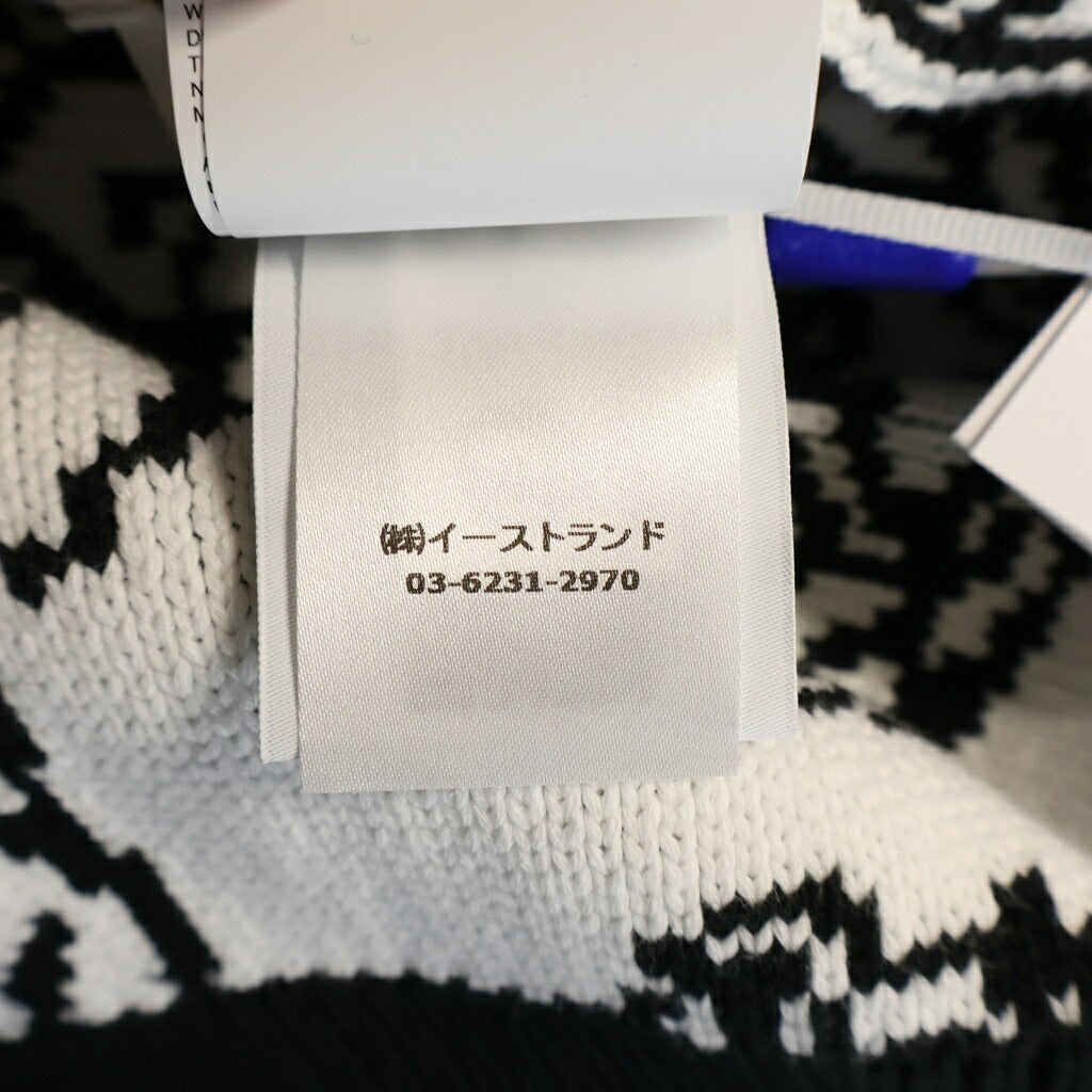 OFF-WHITE(オフホワイト) 24SS TATTO KNIT CARDIGAN タトゥー ニットカーディガン バックジッパー ブラック/ホワイト OMHB028S24KNI0011000