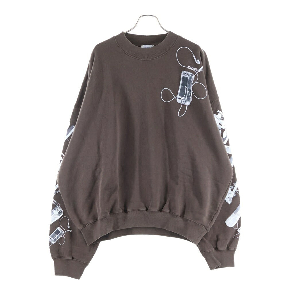 OFF-WHITE(オフホワイト) 24SS プリントデザイン バックアロー クルーネックスウェットトレーナー ブラウン OMBA070S24FLE0012809