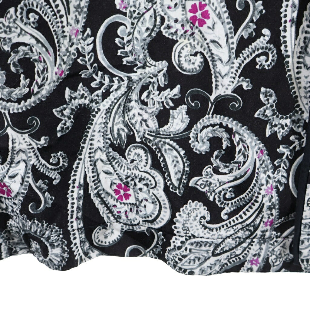 AMIRI(アミリ) PAISLEY PJ SHIRT ペイズリー レーヨン 半袖 開襟シャツ ブラック/ホワイト