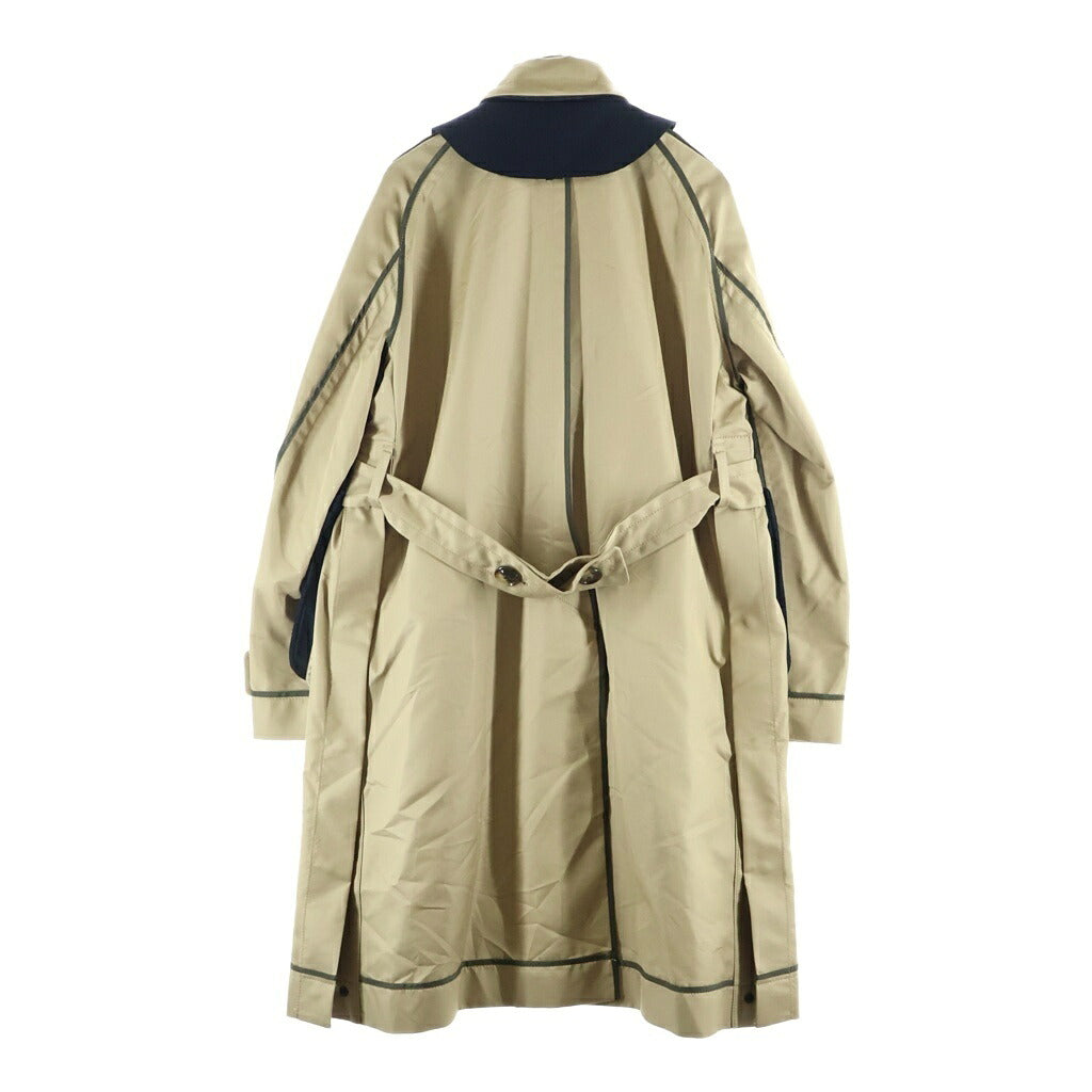 Sacai(サカイ) 21AW ドッキングトレンチコート ベージュ/ネイビー 21-02621M