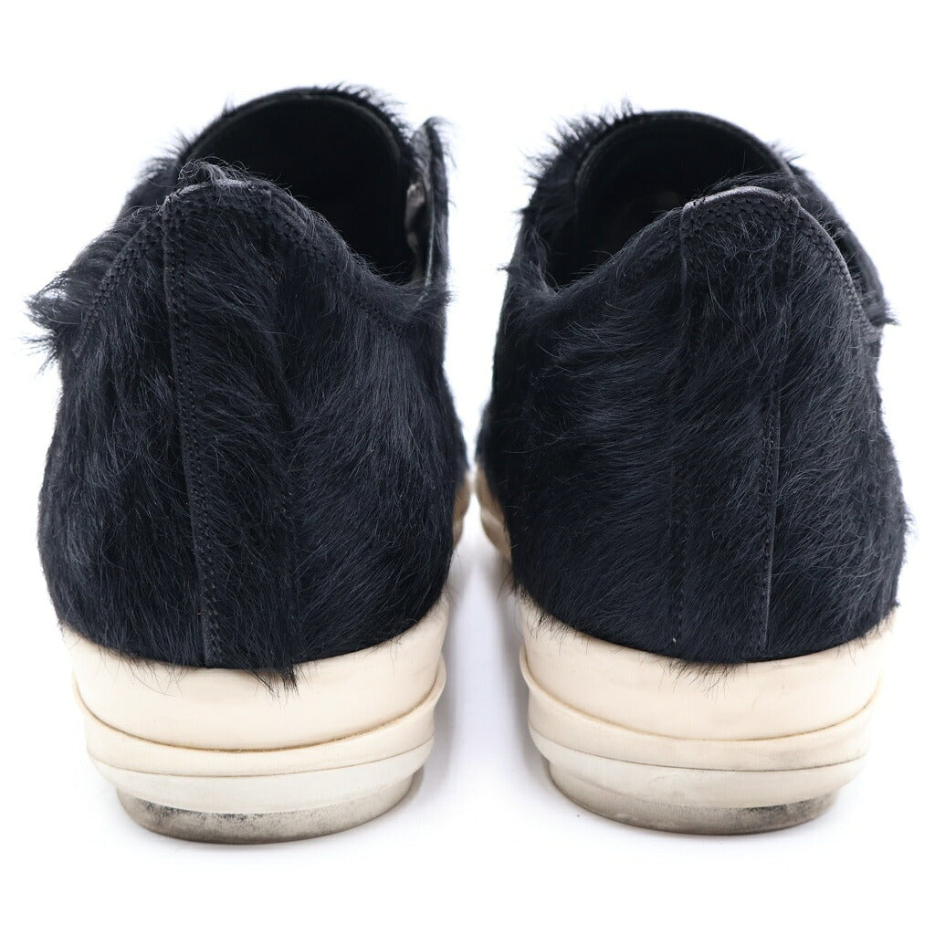Rick Owens(リックオウエンス) ponyhair low ラモーンズ ファー・ポニーヘア ハラコ ローカットスニーカー ブラック/アイボリー RR01D3891-LHL