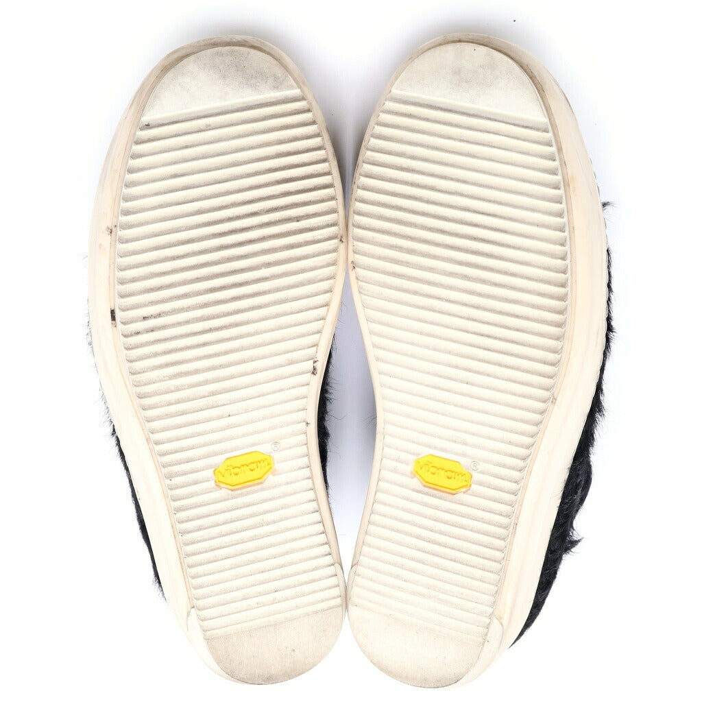 Rick Owens(リックオウエンス) ponyhair low ラモーンズ ファー・ポニーヘア ハラコ ローカットスニーカー ブラック/アイボリー RR01D3891-LHL