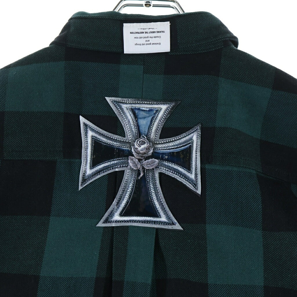 TALKING ABOUT THE ABSTRACTION(トーキング アバウト ザ アブストラクション) 26SS 3D CROSS SHIRTS クロスパッチ 長袖シャツ グリーン 26SS-SH-001
