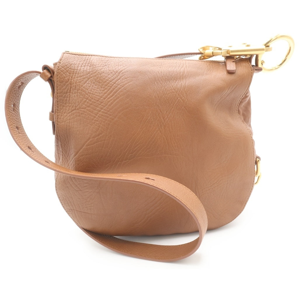 BURBERRY(バーバリー) ナイト ショルダーバッグ ブラウン レザー ゴールド金具 レディース