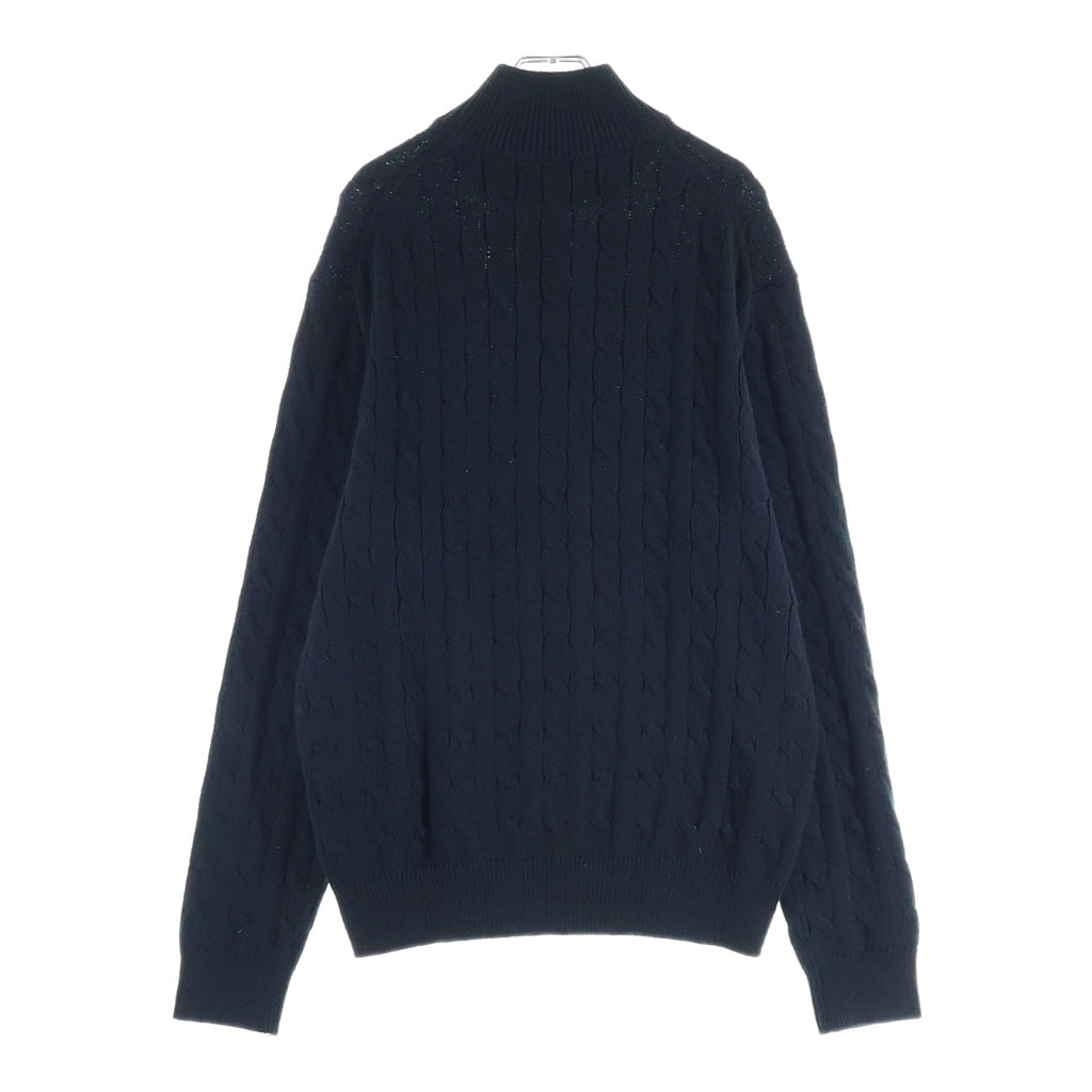 POLO RALPH LAUREN(ポロラルフローレン) Half-Zip Knit ハーフジップ ケーブル編みニット セーター ロゴ刺繍 ネイビー 0200011413