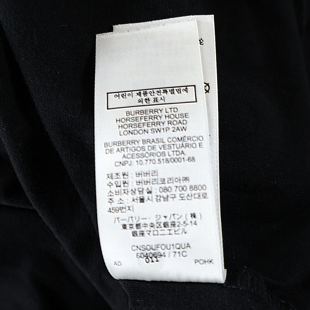 BURBERRY(バーバリー) 22SS ホースフェリー ロゴプリント クルーネック 半袖 Tシャツ カットソー ブラック 8040694