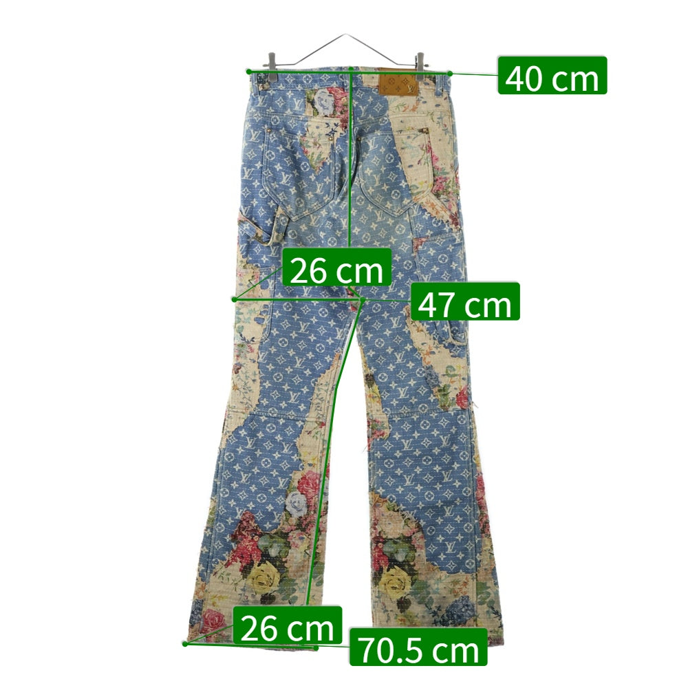 LOUIS VUITTON(ルイヴィトン) 22AW デストロイカーペンターベルボトムデニムパンツ ジーンズ RM222 JF0 HND90W インディゴ