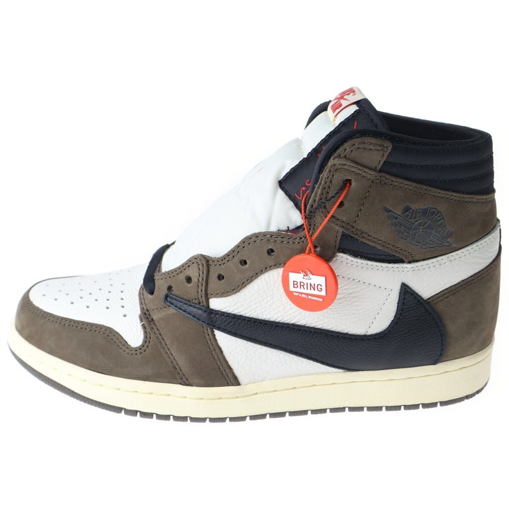 NIKE(ナイキ) ×TRAVIS SCOTT AIR JORDAN 1 RETRO HIGH OG TS SP CD4487-100 トラヴィススコット エアジョーダン1 ハイカットスニーカー ブラウン/ホワイト US9.5/27.5cm