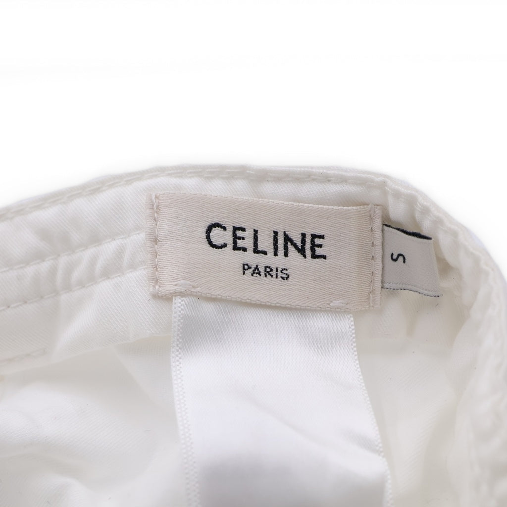 CELINE(セリーヌ) トリオンフ ワッペンロゴ コットン 6パネル ベースボールキャップ 帽子 ホワイト 2AUT6969P.01BC