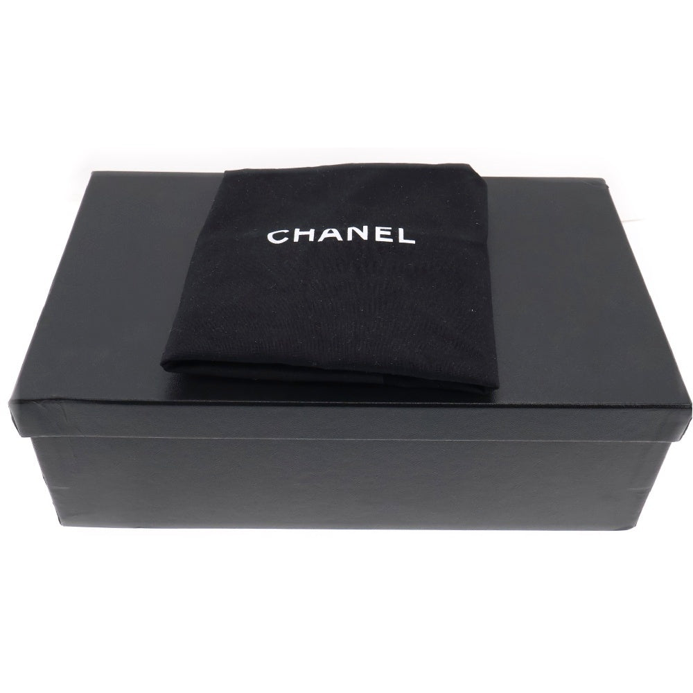 CHANEL(シャネル) ロゴ スニーカー#37 ホワイト×ネイビー バイカラー キャンバス ローカット 靴 シューズ