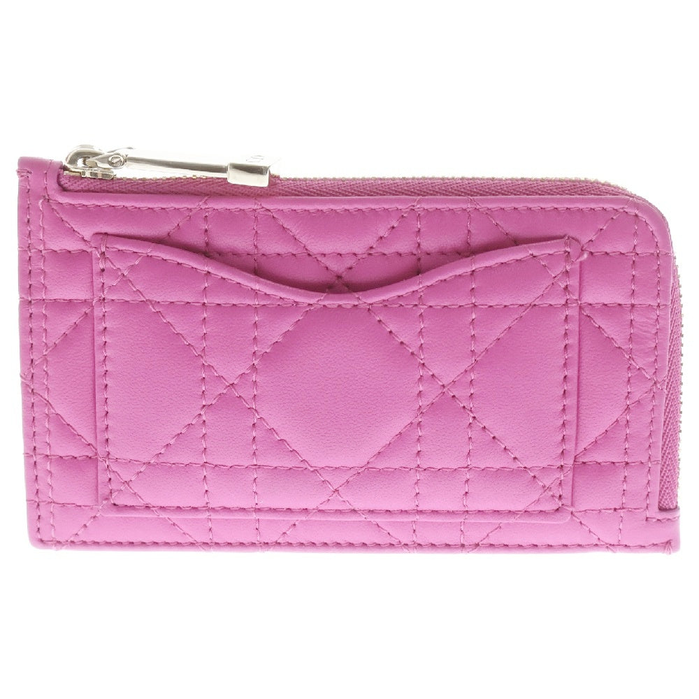 Christian Dior(クリスチャンディオール) レディディオール カナージュ フラグメントケース ピンク レザー カードケース コインケース