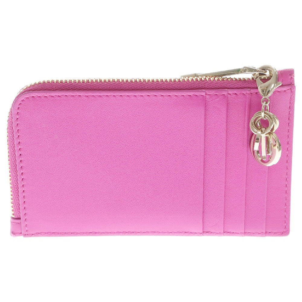 Christian Dior(クリスチャンディオール) レディディオール カナージュ フラグメントケース ピンク レザー カードケース コインケース