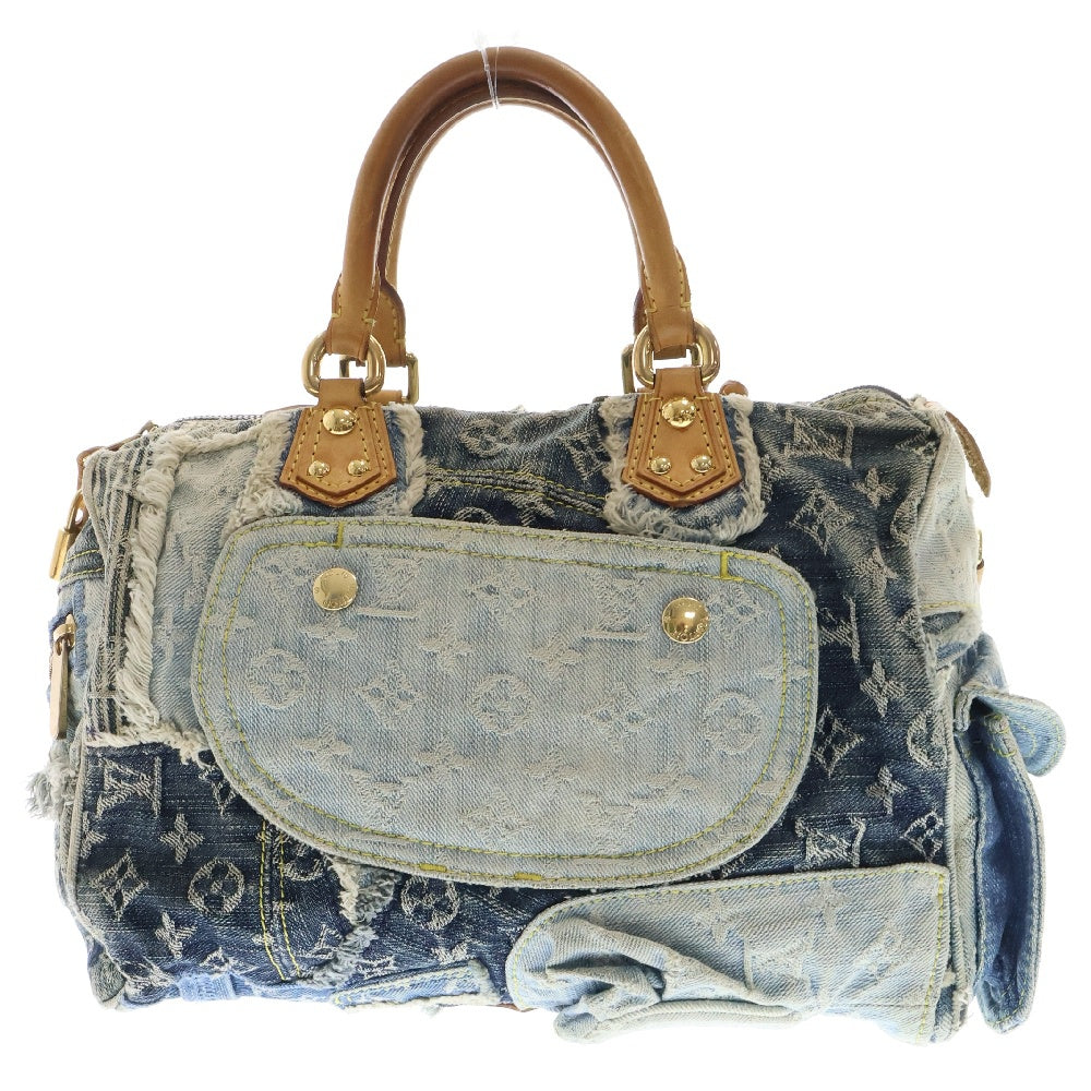 LOUIS VUITTON(ルイヴィトン) モノグラムデニム パッチワーク スピーディ30 M95380 ハンドバッグ ミニボストンバッグ ライトブルー