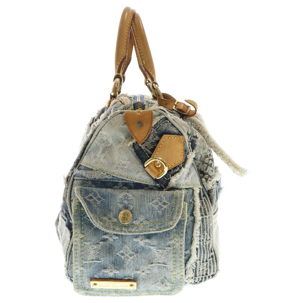 LOUIS VUITTON(ルイヴィトン) モノグラムデニム パッチワーク スピーディ30 M95380 ハンドバッグ ミニボストンバッグ ライトブルー