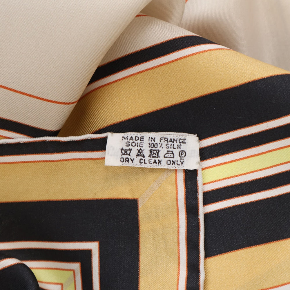 HERMES(エルメス) カレ・ジェアン ツイル・プリュム カレ140 Couvertures et tenues ベージュ シルク 馬着 スカーフ