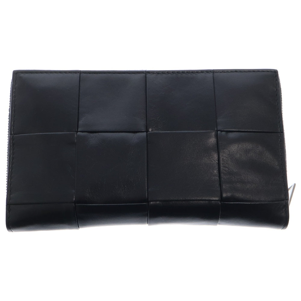 BOTTEGA VENETA(ボッテガヴェネタ) カセット ラウンドファスナー 長財布 カーフ ブラック 長財布 ロングウォレット