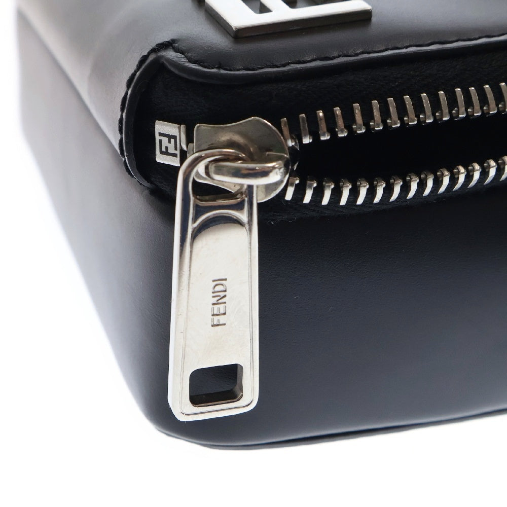FENDI(フェンディ) スクエアFF カメラケース オーガナイザー レザー ポーチ ショルダーバッグ ブラック×グレー 7M0357 斜め掛けバッグ