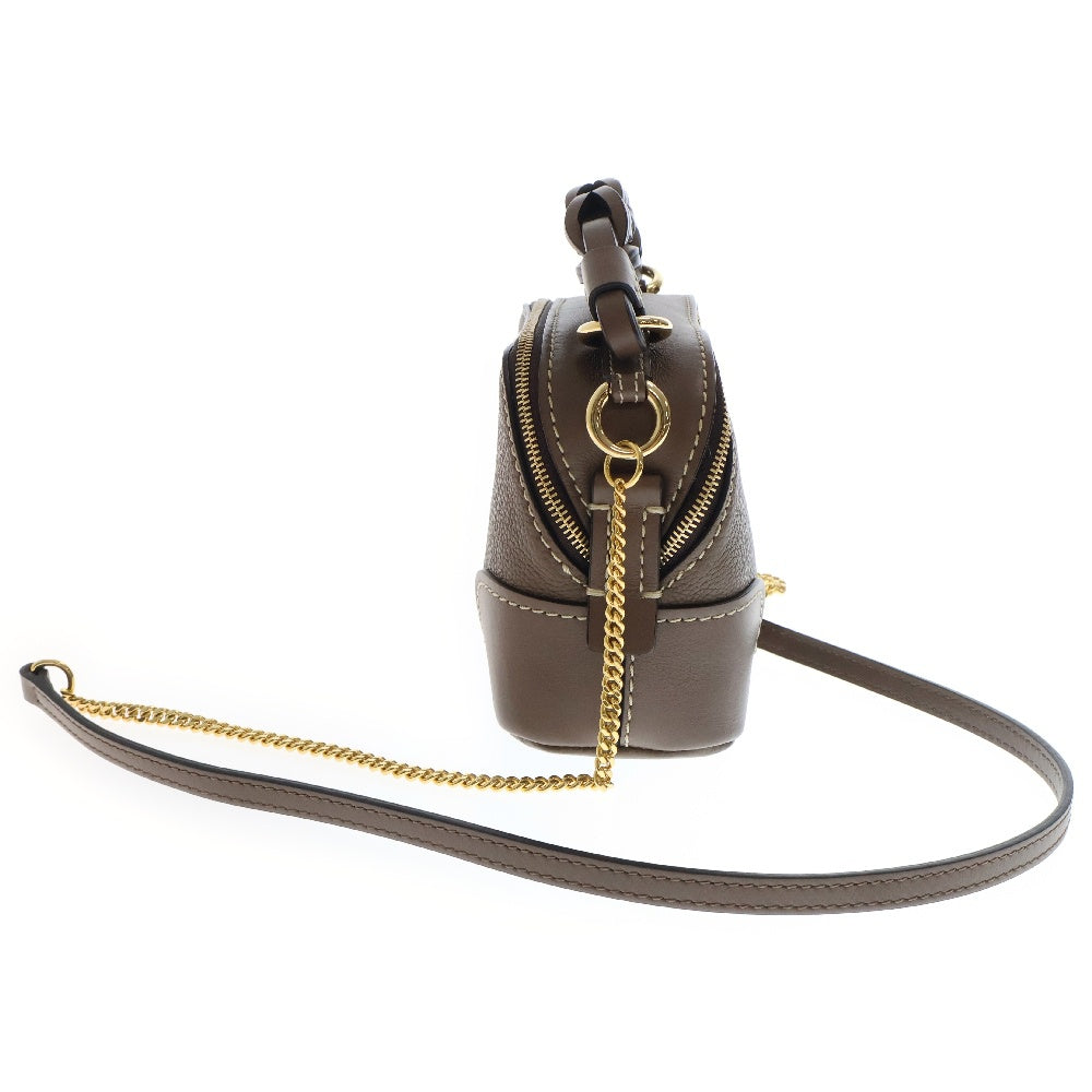 Chloe(クロエ) ダリア ミニバッグ チェーンショルダーバッグ ブラウン レザー ゴールド金具 斜め掛けバッグ