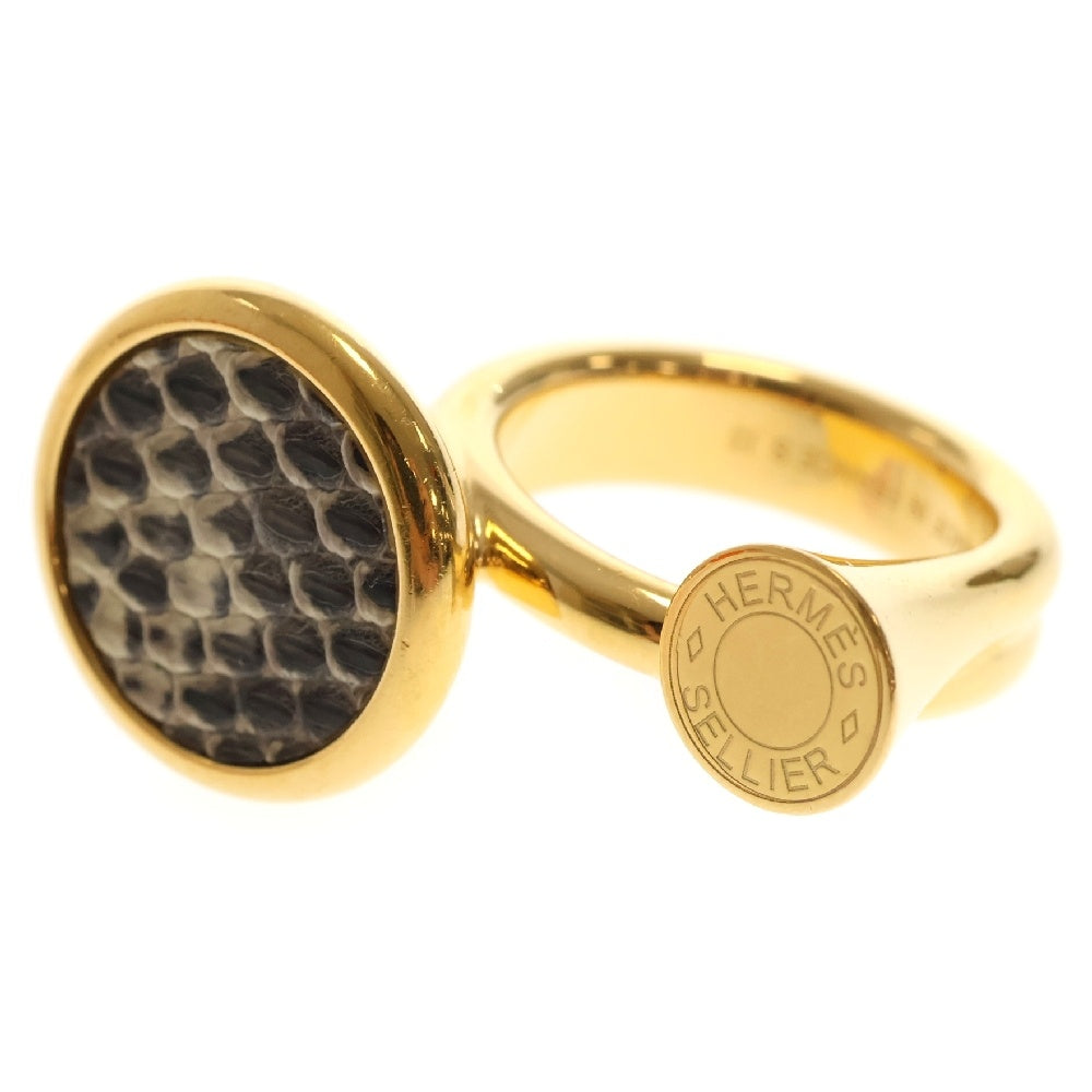 HERMES(エルメス) コル リング ゴールド×グレー GP×レザー アクセサリー