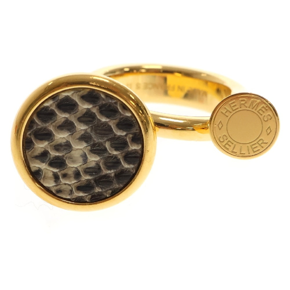 HERMES(エルメス) コル リング ゴールド×グレー GP×レザー アクセサリー