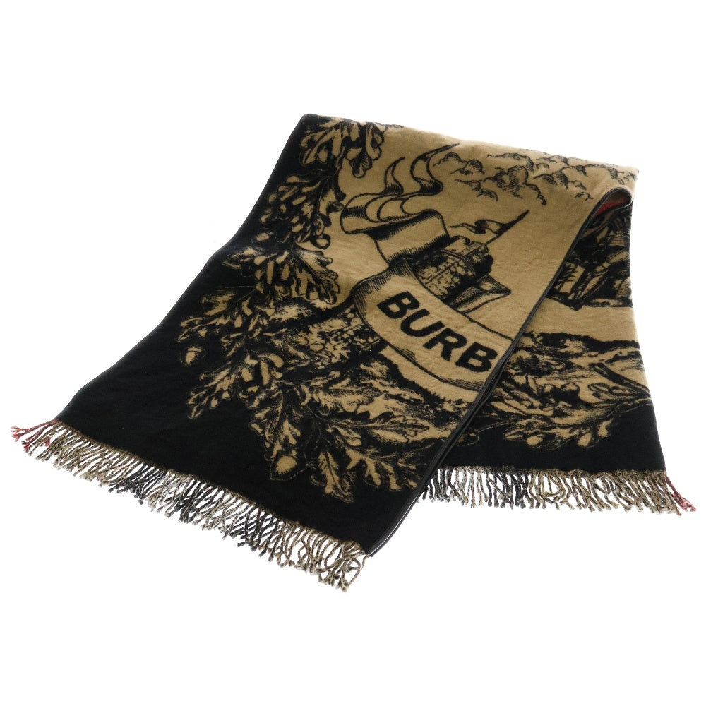 BURBERRY(バーバリー) リバーシブル EKD ウールケープ ノバチェック ベージュ×ブラック
